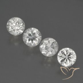 1.70 ctw White Sapphire Stones, Natural Sapphire in Diamond-Cut Shape for Sale