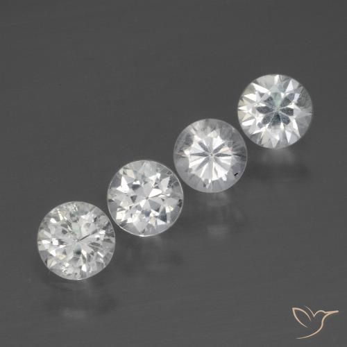 Zafiro blanco suelto de 1,59 quilates, talla de diamante de 4,3 mm de Madagascar, Photo A