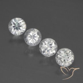1.59 ctw White Sapphire Stones, Natural Sapphire in Diamond-Cut Shape for Sale