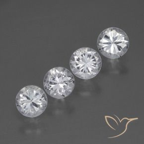 1.67 ctw White Sapphire Stones, Natural Sapphire in Diamond-Cut Shape for Sale