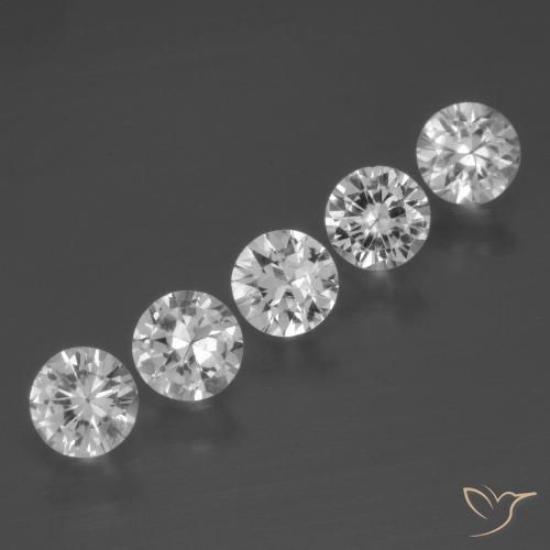1.75ctw Natural White Sapphire, Round, VS