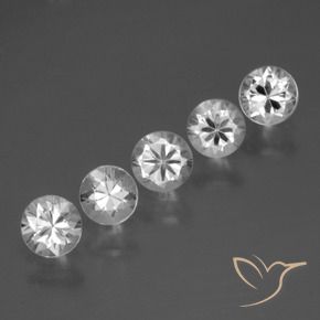 2.12 ctw White Sapphire Stones, Natural Sapphire in Diamond-Cut Shape for Sale