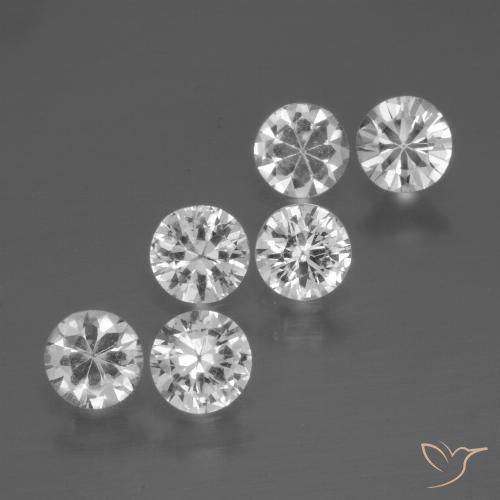 2.28 ctw White Sapphire Gemstones, Sapphire Gems in Diamond-Cut Shape for Sale.