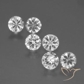 2.28 ctw White Sapphire Stones, Natural Sapphire in Diamond-Cut Shape for Sale