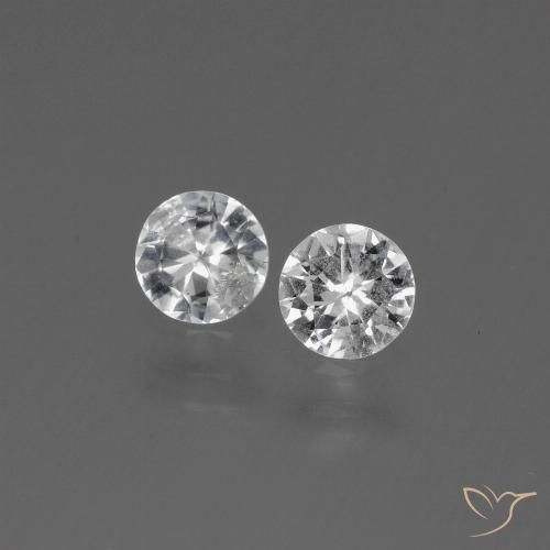 0.74 ct Loose White Sapphire, 4.5 mm Diamond Cut From Madagascar, Photo A