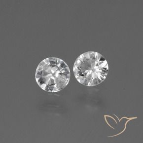 0.74 ctw White Sapphire Stones, Natural Sapphire in Diamond-Cut Shape for Sale