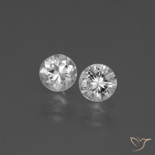 0.84ctw Natural White Sapphire, Round, VVS-VS
