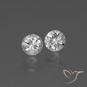 0.84 ctw White Sapphire Stones, Natural Sapphire in Diamond-Cut Shape for Sale