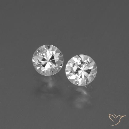 0.87 ct Loose White Sapphire, 4.4 mm Diamond Cut From Madagascar, Photo A