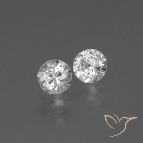 0.87 ctw White Sapphire Stones, Natural Sapphire in Diamond-Cut Shape for Sale
