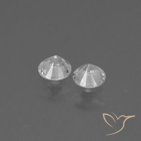 Sapphire Gemstones in 4.3 mm Size for Sale, Sapphire Stones in Clear White Color