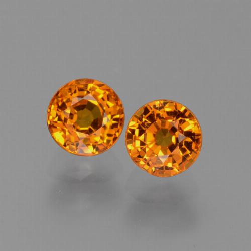 Medium Orange Sapphire Gem - 0.8ct Round Facet (ID: 446233)