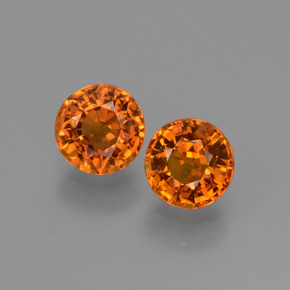 Arancione brillante Zaffiro Gem - 0.6ct Sfaccettatura rotonda (ID: 446234)