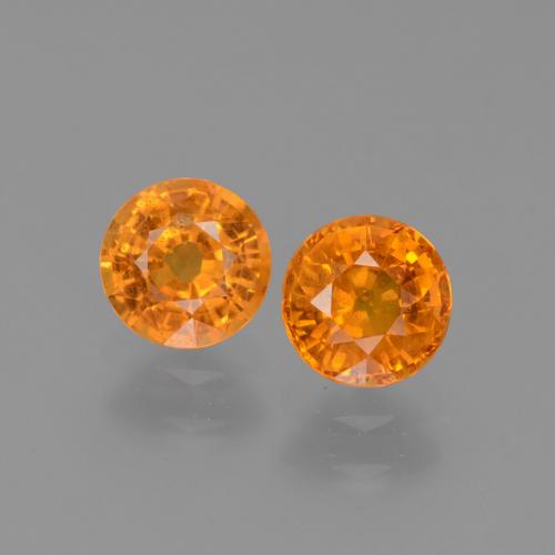 Deep Orange Sapphire Gem - 0.7ct Round Facet (ID: 446242)