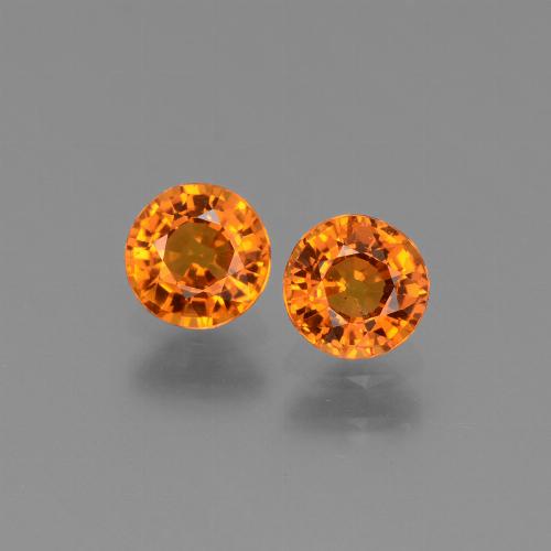 Medium Orange Sapphire Gem - 0.6ct Round Facet (ID: 446260)