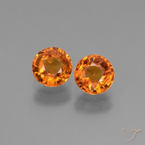 1.32ctw Natural Medium-Dark Orange Sapphire, Round, VS