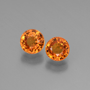 Medium Orange Sapphire Gem - 0.7ct Round Facet (ID: 446262)