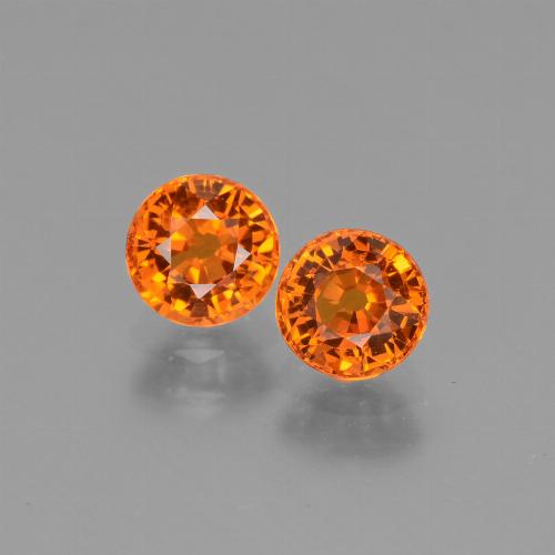Naranja oscuro medio Zafiro Gema - 0.7ct Faceta Redonda (ID: 446263)