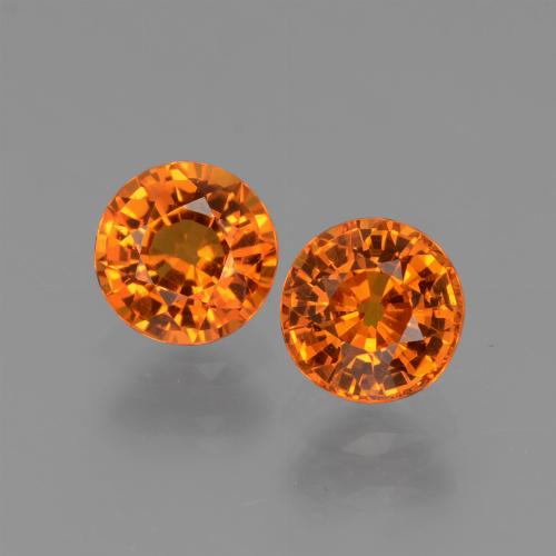 Yellowish Orange Sapphire Gem - 0.6ct Round Facet (ID: 446264)