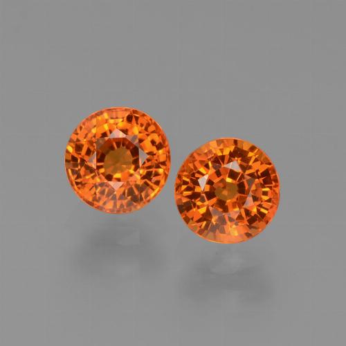 Bright Orange Sapphire Gem - 0.7ct Round Facet (ID: 446265)