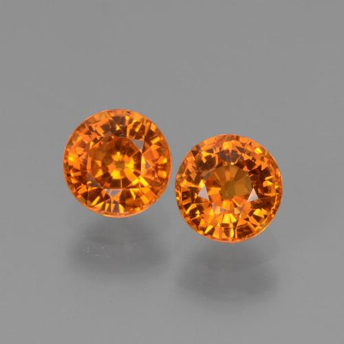 Medium Orange Sapphire Gem - 0.7ct Round Facet (ID: 446266)