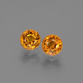 Orange vif Saphir gemme - 0.8ct Facette ronde (ID: 446280)