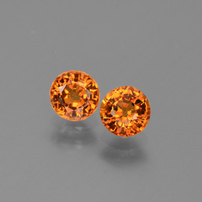 Naranja medio Zafiro Gema - 0.7ct Faceta Redonda (ID: 446282)