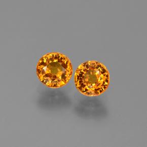 Earth Orange Sapphire Gem - 0.7ct Round Facet (ID: 446283)