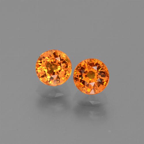 Fire Orange Sapphire Gem - 0.9ct Round Facet (ID: 446284)