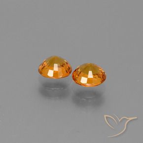 Sapphire Gemstones in 5 mm (calibrated) Size for Sale, Sapphire Stones in Brownish Orange Color