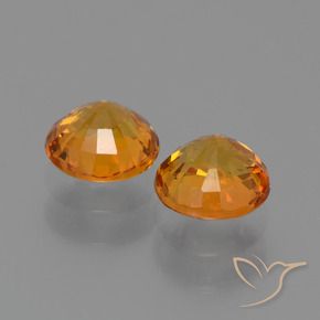 Sapphire Gemstones in 5 mm (calibrated) Size for Sale, Sapphire Stones in Deep Orange Color