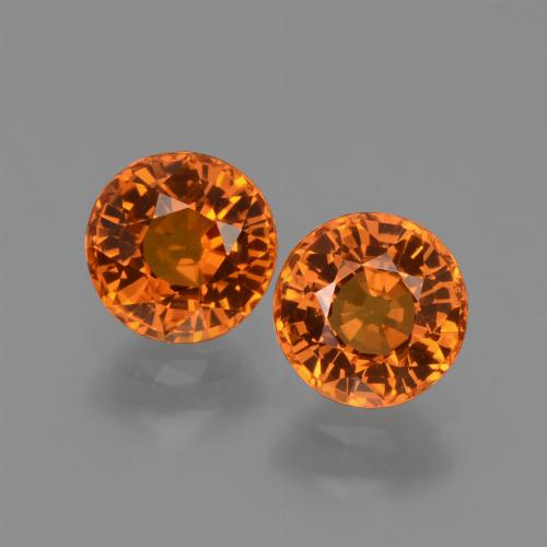 Medium-Dark Orange Sapphire Gem - 0.7ct Round Facet (ID: 446337)