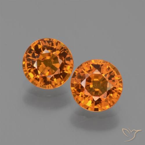 1.39ctw Natural Medium-Dark Orange Sapphire, Round, VS