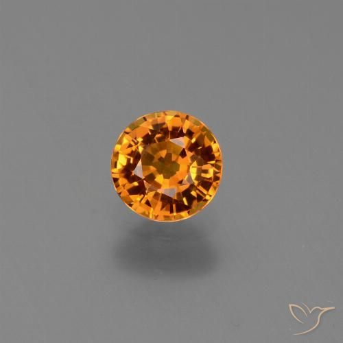 Naranja medio Zafiro Gema - 0.7ct Faceta Redonda (ID: 446363)