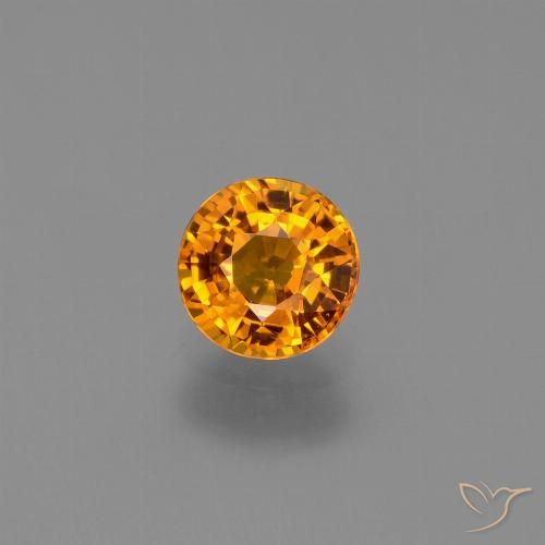 Naranja albaricoque Zafiro Gema - 0.8ct Faceta Redonda (ID: 446369)