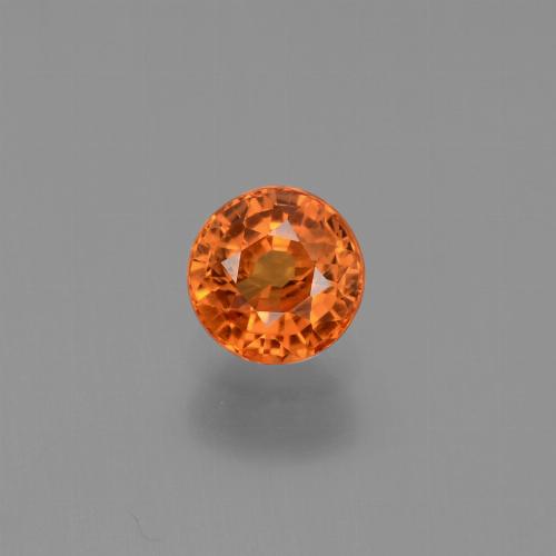 Fire Orange Sapphire Gem - 0.8ct Round Facet (ID: 446373)