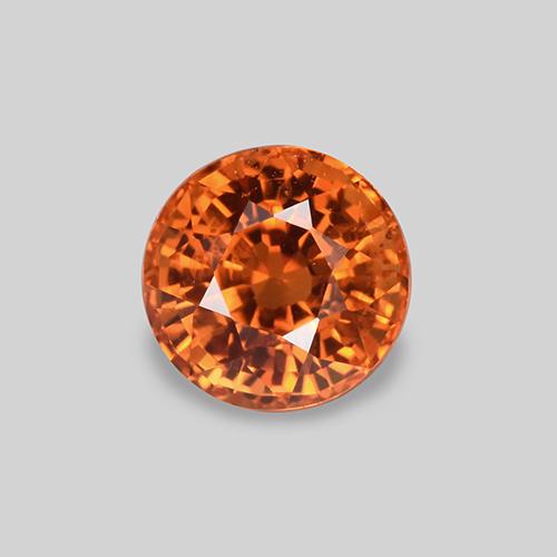 Naranja claro Zafiro Gema - 0.8ct Faceta Redonda (ID: 446399)