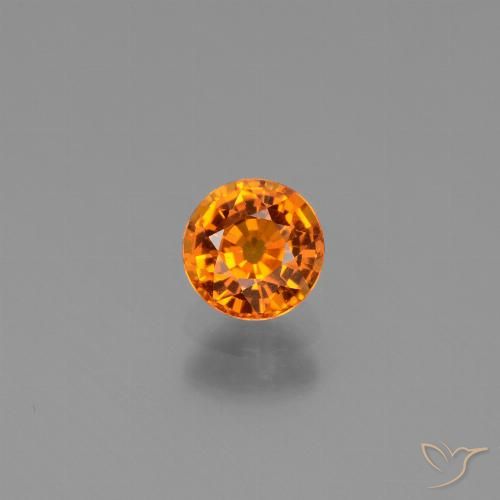 Aprikose Orange Saphir Edelstein - 0.7ct Rund Facettenschliff (ID: 446406)