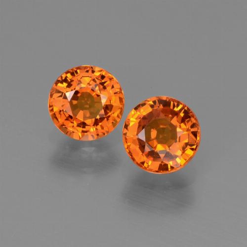 Medium Orange Sapphire Gem - 0.6ct Round Facet (ID: 446426)