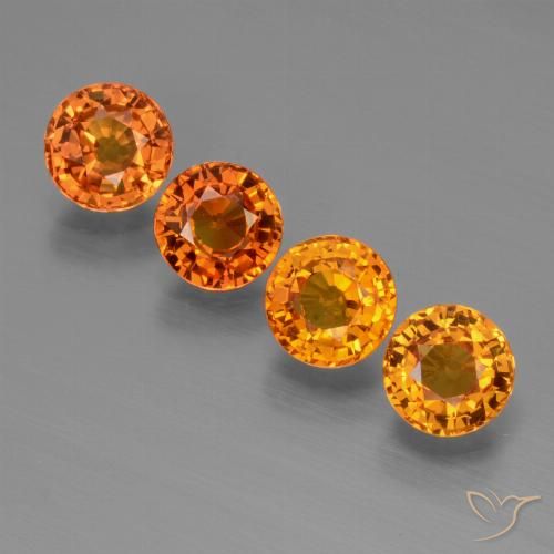 Medium Orange Sapphire Gem - 0.7ct Round Facet (ID: 446428)