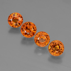 Naranja rojizo Zafiro Gema - 0.6ct Faceta Redonda (ID: 446430)