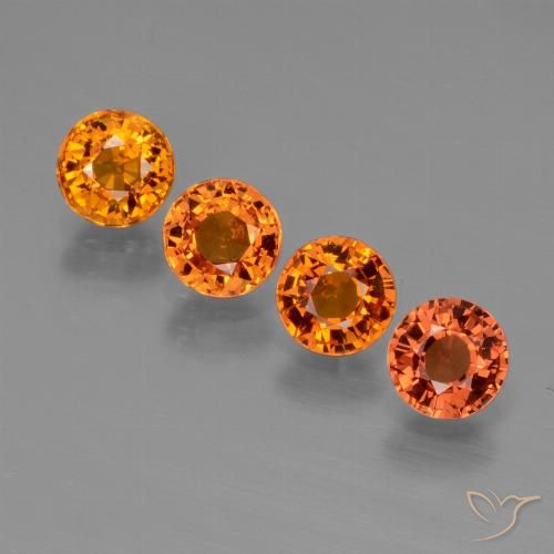 Naranja fuego Zafiro Gema - 0.6ct Faceta Redonda (ID: 446432)