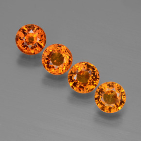 Medium-Dark Orange Sapphire Gem - 0.6ct Round Facet (ID: 446433)