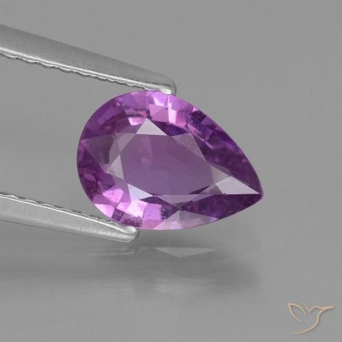 Saphir violet en vrac de 1,42 ct, taille poire de 8,8 x 6,3 mm de Tanzanie, Photo A