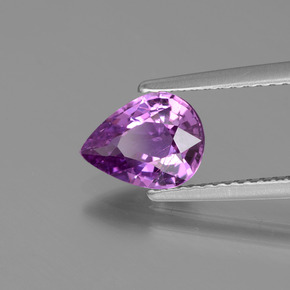 1.53 ct Purple Sapphire Stone, Natural Sapphire in Pear Facet Shape for Sale