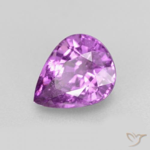 0.98 ct Purple Sapphire Stone, Natural Sapphire in Pear Facet Shape for Sale