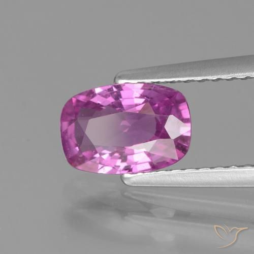 1.31 ct Purple Sapphire Stone, Natural Sapphire in Cushion-Cut Shape for Sale