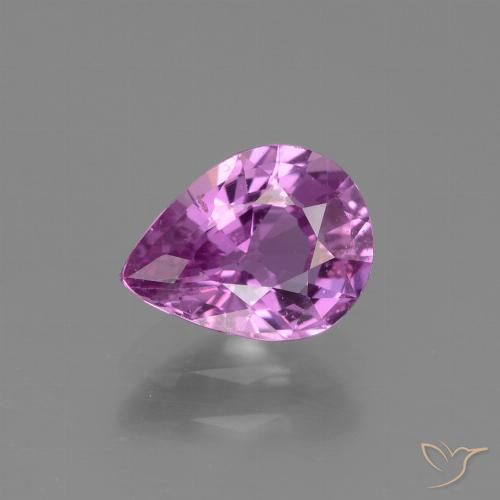 Saphir violet en vrac de 1,27 ct, taille poire de 7,7 x 5,9 mm de Tanzanie, Photo A