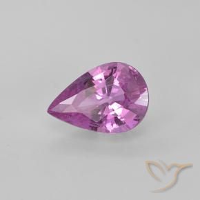 1.06 ct Purple Sapphire Stone, Natural Sapphire in Pear Facet Shape for Sale