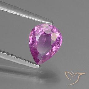 1.32 ct Purple Sapphire Stone, Natural Sapphire in Pear Facet Shape for Sale